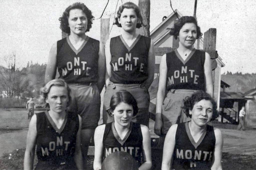 The Montesano High School Girls basketball team, 1933-34, represent an excellent example of pre-Title IX girls sports on the Harbor, according to Polson director John Larson.