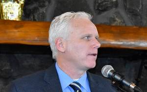 DAN HAMMOCK | GRAYS HARBOR NEWS GROUP                                 Sen. Kevin Van De Wege, D-Sequim, spoke about a bill he sponsored that would align the timber industry with the states carbon goals ahead of the 2020 legislative session at the Greater Grays Harbor legislative sendoff in Aberdeen Jan. 10. The House version of the bill passed the Senate on March 5.