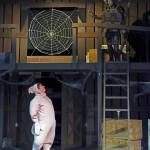 Charlotte (Mikaela Murphy) talks to Wilbur (Michael Turpin) in the barn.