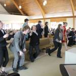 Photos by Michael Lang | Grays Harbor News Group                                Team Ivy celebrates taking the top prize Friday during the conclusion of Business Week at the Montesano Church of God. In this annual team competition, sponsored by Kelsey Foundation, juniors in the Montesano School District learn about how to run a business and develop and market products.