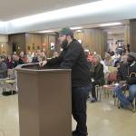 Former Aberdeen mayor Erik Larson speaks during a public comment opportunity at Wednesdays City Council meeting. (Thorin Sprandel | Grays Harbor News Group)