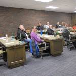 The Aberdeen City Council listens to former mayor Erik Larson during the public comment portion of Wednesdays meeting. The council voted to extend the citys temporary homeless camp permit and move the camp to the citys property at 421 Michigan Street. (Thorin Sprandel | Grays Harbor News Group)