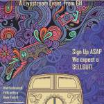 Deb Blecha of Graphically Deb created this event poster as a coloring page. Those who print out the blank version may use it to pass the time at home.