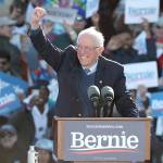 Presidential candidate Sen. Bernie Sanders speaks during a rally at Grant Park in Chicago on Saturday, March 7. (John J. Kim/Chicago Tribune)