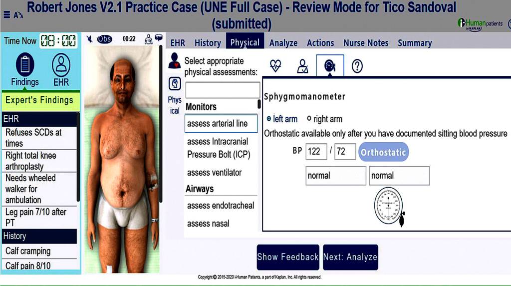Courtesy image                                A screenshot of the virtual simulation platform used by the GHC nursing program.