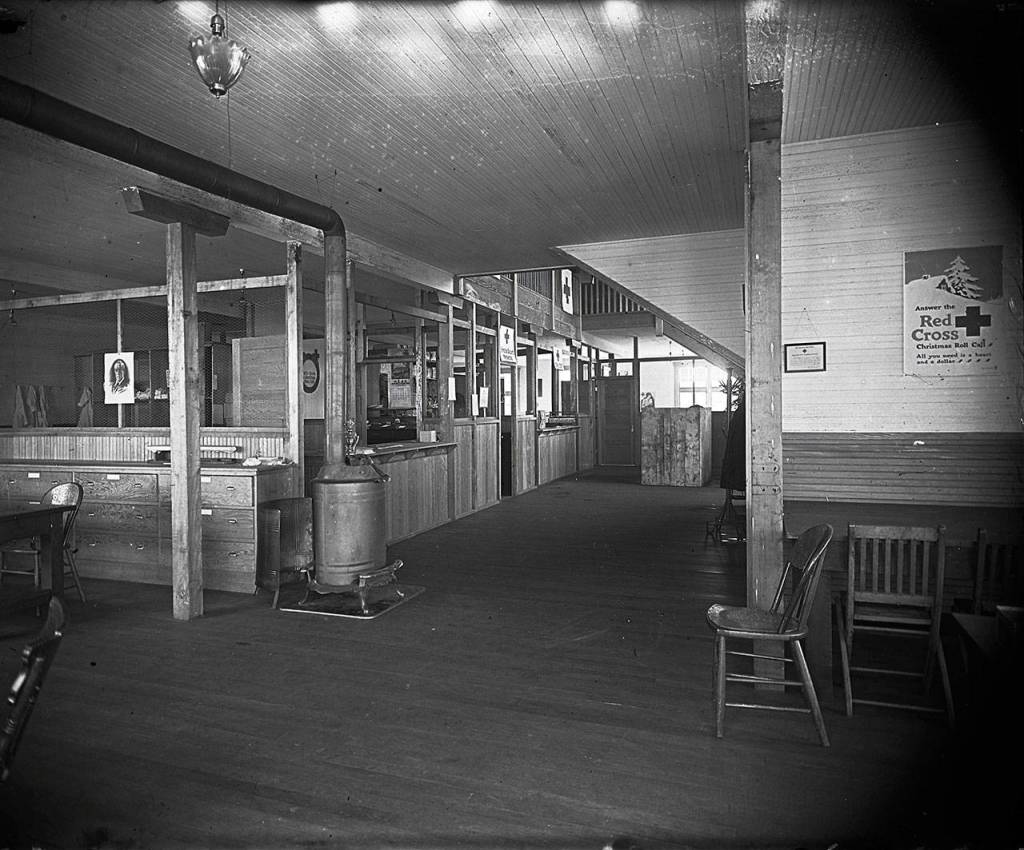The interior photos of the Hoquiam Red Cross Temple at 8th and L streets in Hoquiam, where City Hall is today.