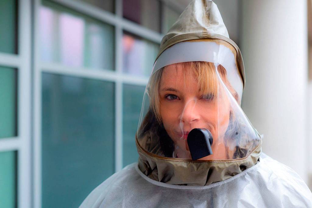 GHCH nurse Chrissy Boice is well-suited to handle drive-up COVID-19 testing.