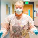 Nurse Crystal Karnas rushes through the halls at GHCH.