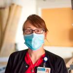 GHCH nurse Shannon Johnson in a patients room.