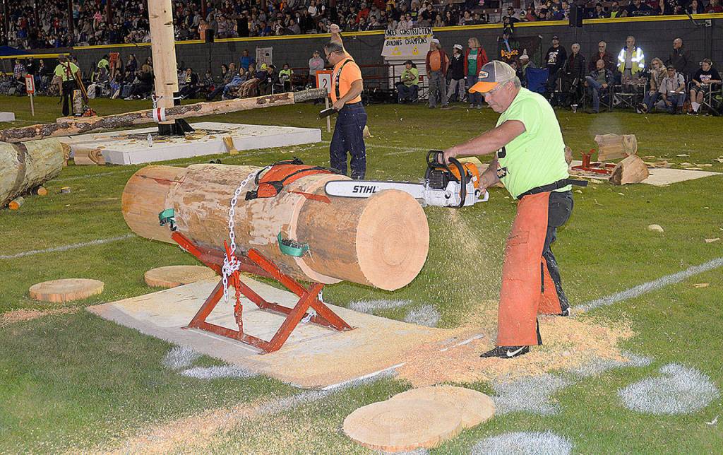 DAN HAMMOCK | GRAYS HARBOR NEWS GROUP                                 Plans are underway to hold the annual Loggers Playday competition with local loggers at Olympic Stadium Sept. 12.