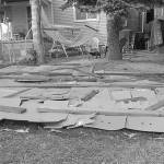 Jonathan Brodsky photo                                Using cardboard to block sunlight is a key part of preparing a no-till gardening bed.