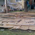 Jonathan Brodsky photo                                Using cardboard to block sunlight is a key part of preparing a no-till gardening bed.
