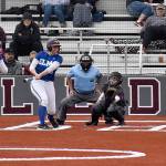 DAN HAMMOCK | GRAYS HARBOR NEWS GROUP                                 Senior softball players from across the region played seven innings at Montesanos new field Wednesday. Teams were divided such that teammates faced each other. Here Elmas Olivia Cain laces a double to left against Elma pitcher Quin Mikel in the second inning.
