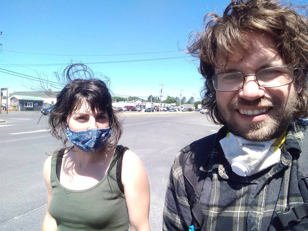 Ryan Hashagen photo                                 Heather (Margot) Longfellow, left, and Ryan Hashagen rowed a hand-made rowboat from Ocean Shores to Aberdeen and up the Chehalis to Montesano in late July.