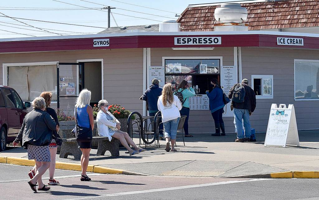 DAN HAMMOCK | GRAYS HARBOR NEWS GROUP                                 Green Monster Coffee Company, just off the marina, opened in June and is a popular stop among tourists and charter captains alike.