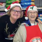 Photo courtesy Betsy Seidel                                This was the last year Arnold was able to ring the bell for Salvation Army at Ocean Shores IGA, said longtime friend Betsy Seidel, pictured here with Arnold Samuels in 2018. He did that for 15 years!