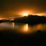 The Holser fire consumed more than 1,000 acres by the end of its first day Monday as seen here near Lake Piru in the Los Padres National Forest and Topatopa Mountains of Ventura County, Calif. More than 30 wildfires are burning across California. (Robert Gauthier/Los Angeles Times)