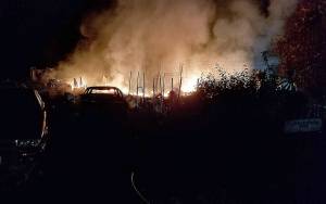 COURTESY MASON COUNTY SHERIFFS OFFICE                                 Human remains were found at the scene of a fiery domestic violence situation on Chenois Valley Road north of Hoquiam.