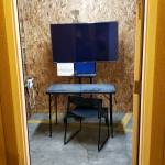 The inside of one of the intake rooms located at the CCAP facility in Aberdeen. The room allows those in need of services to speak with a CCAP coordinator remotely. (Ryan Sparks | The Daily World)