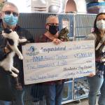 Courtesy photoFrom left, Johnny Winokur CEO of Willapa Bay Enterprise and GM of Shoalwater Bay Casino; Dee Roberts, director HAVA of Raymond, and Jamie Judkins, treasurer of Willapa Bay Enterprises during a check presentation at the HAVA shelter in Raymond on Sept. 24.