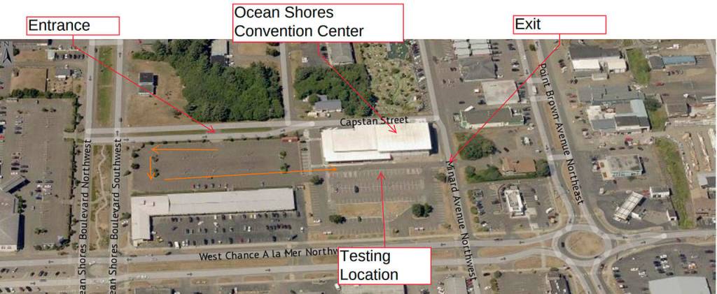 Ocean Shores Convention Center testing site.