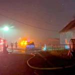 The Hoquiam Fire Department responds to the blaze at Mark and Kathi Waldens Monroe Street home on Friday, Oct. 2. (Courtesy photo)