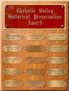 Mike Crites of Montesano is the latest recipient of the Chehalis Valley Historical Preservation Award for his work with the Patricia Clemons Museum collection.
