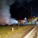 The Halloween night fire that destroyed the home of a mother and her two sons in Copalis Crossing. (Photo courtesy of Grays Harbor Fire District 8)