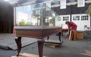 JOHN LARSON | POLSON MUSEUM 
One of six display cases from the old Kneipp Jewelry Store in Hoquiam were donated earlier this month to the Polson Museum by owner Richard Mirau. They arrived at the museum Nov. 6. In the background is museum secretary Anna Vincent.
