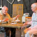 Brad Duffy, left, and Pat Sibley star in “The Gin Game,” the Driftwood Players’ latest production. (Photo by Bri Bonell)