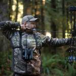 Jeff Boggs draws back his $900 Bowtech Realm SR6 bow. Boggs harvested his first elk, a cow, two years ago.