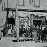 Billy Gohls office as Aberdeen agent for the Sailors Union of the Pacific was located on the second floor of Emil Olsons saloon. The building was situated where the southeast corner of F Street meets East Heron in Aberdeen. The sign for the union office is partially visible at the top center of the photo.