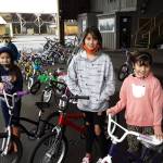 Couresty photos 
From left: Emily, 7, Jenni, 12, and Naomi, 9, pose with their new bikes.
