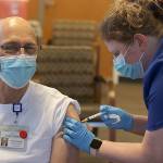 COURTESY SUMMIT PACIFIC MEDICAL CENTER 
Summit Pacific Medical Center Chief Medical Officer Dr. Ken Dietrich was among the first at the hospital to receive a COVID-19 vaccination.