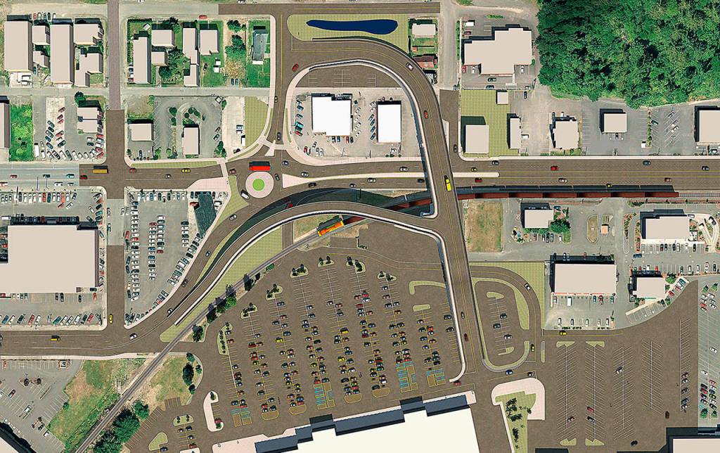 COURTESY CITY OF ABERDEEN 
The East Aberdeen Rail Separation Project would include an overpass and other modifications to alleviate train and vehicle traffic conflicts on Highway 12.