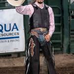 PHOTO BY RODNEY EVENS | ZYYE IMAGES 
Elma High School graduate Jake Davis acknowledges the crowd at a Challenge of Champions bull-riding competition. Davis placed second overall on the tour after winning the season finale on Jan. 9.