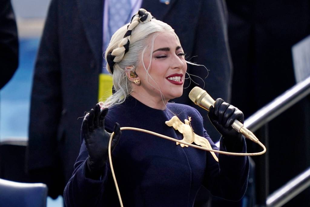 Drew Angerer/Getty Images 
Lady Gaga sings the National Anthem at the inauguration of U.S. President-elect Joe Biden on Wednesday.