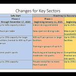 DEPARTMENT OF HEALTH 
The differences between the states current Roadmap to Recovery and the original per-county phased plan for reopening the state, by key sector.