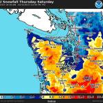 COURTESY NATIONAL WEATHER SERVICE SEATTLE 
A Wednesday morning update shows the potential for snowfall Thursday through Saturday.