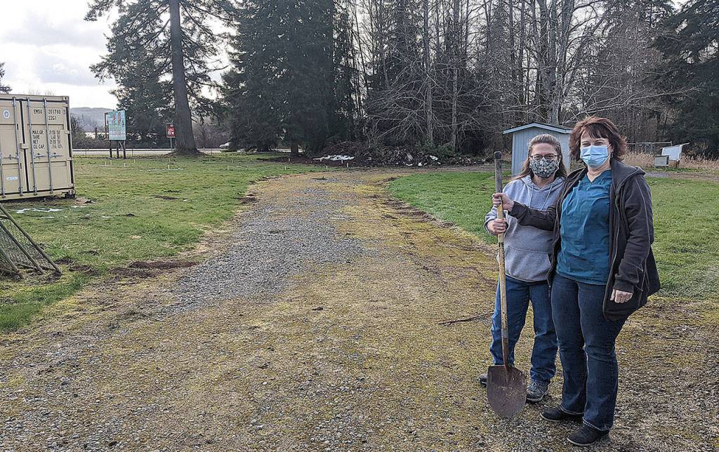 Drs. Corrie Hines, left, and Sonnya Wilkins, are two veterinarians who want to build a facility to help wounded wildlife, including a special building they would locate on this site to allow wounded raptors to fly in a safe and controlled setting.