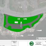 The Adams Street waterfront park in Hoquiam should be complete by the end of May. During construction, the park will be made ready for possible future additions such as a restroom and viewing tower shown here. The picnic area is being donated by the Lions Club. Its location may vary from what is shown here.