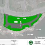 The Adams Street waterfront park in Hoquiam should be complete by the end of May. During construction, the park will be made ready for possible future additions such as a restroom and viewing tower shown here. The picnic area is being donated by the Lions Club. Its location may vary from what is shown here.