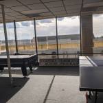 A break room for CCAP employees features table tennis and air hockey with a spectacular view of downtown Aberdeen.