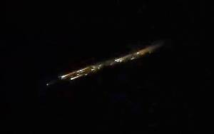 COURTESY BEN WINKELMAN
A rocket burns up in the atmosphere above Hoquiam Thursday night.