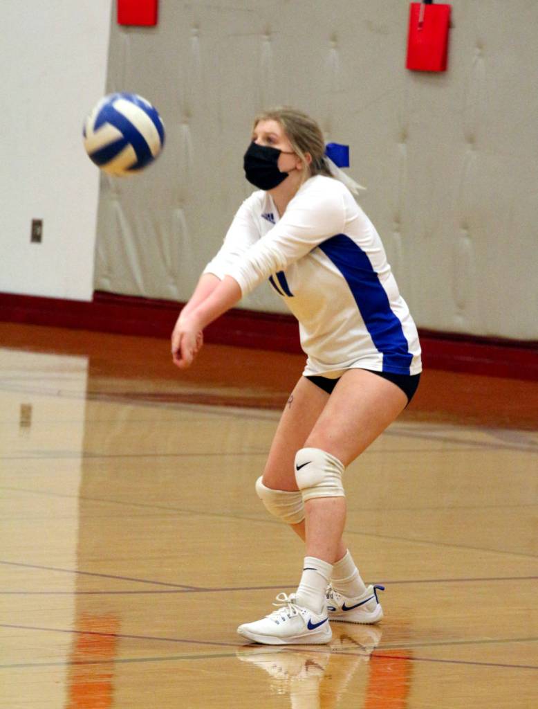 Elma libero Kayla Aho was named to the 1A Evergreen League First Team for the 2021 season. (Ryan Sparks | The Daily World)