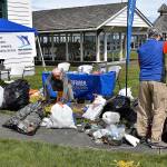 DAN HAMMOCK | THE DAILY WORLD 
About 1,500 pounds of trash collected by volunteers from the beaches between Westport and Tokeland was brought back to the Westport Maritime Museum Saturday. The cleanup was organized by the Olympia chapter of the Surfrider Foundation, Twin Harbors Waterkeepers, and the Grays Harbor Stream Team. Pacific Seafoods provided a truck to haul some of it away, and the Pacific Coast Shellfish Growers Association helped out. The support of the industry is a great help in this whole process, said John Shaw, museum director. It also helps with the recycling of some of the materials.