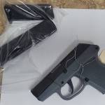 Detectives located numerous counterfeit prescription pills, believed to contain fentanyl, a loaded .380 handgun, along with cash and items consistent with the distribution and delivery of narcotics in a search of a West Aberdeen residence earlier this week. (APD Photo)
 Photo provided by Aberdeen Police Department