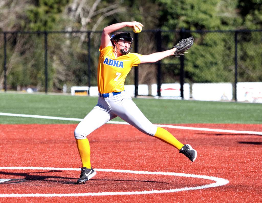 RYAN SPARKS | THE DAILY WORLD Adna pitcher Haley Rainey struck out eight in leading the Pirates to an 8-4 victory over Montesano on Thursday in Montesano.