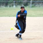 RYAN SPARKS | THE DAILY WORLD GHC pitcher Shaylee Bisbee throws a pitch during a doubleheader against Centralia College on Wednesday at the Bishop Sports Complex in Aberdeen.