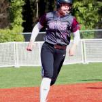 DAILY WORLD FILE PHOTO Montesano third basemen Jessica Stanfield broke a school record with her ninth home run of the season against Hoquiam on Friday.